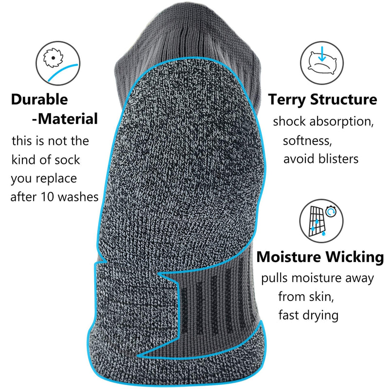 CWVLC Unisex Cushioned Compression Athletic Ankle Socks Multipack Medium 6-pairs (Black2,charcoal2,royal2) - BeesActive Australia