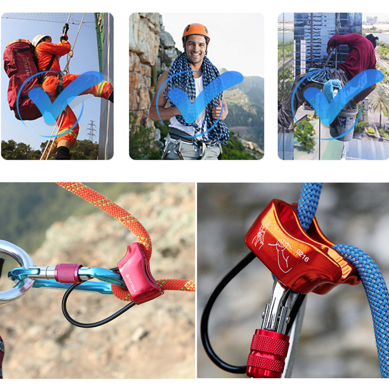 TRIWONDER ATC Belay Device V-grooved Micro Rescue Guide Belay Device Rock Rappelling Orange - BeesActive Australia