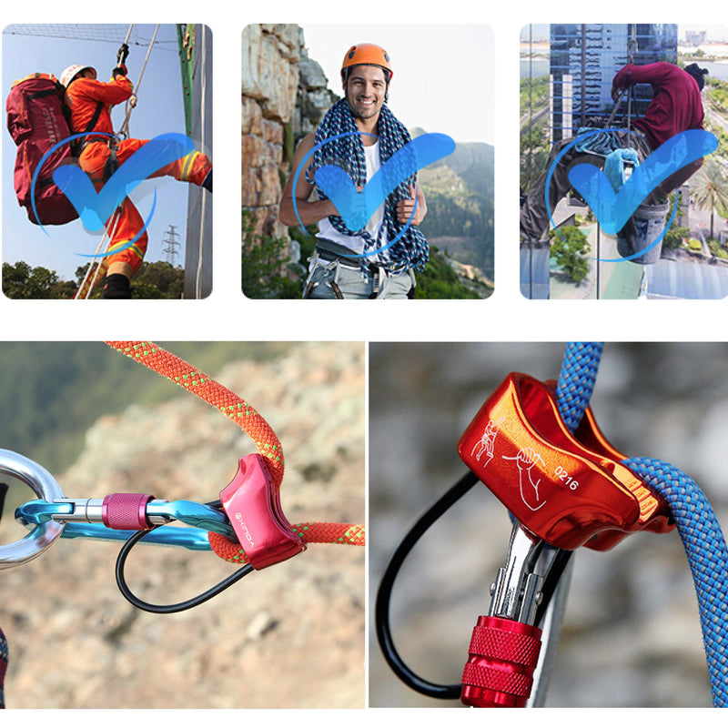 TRIWONDER ATC Belay Device V-grooved Micro Rescue Guide Belay Device Rock Rappelling Red - BeesActive Australia