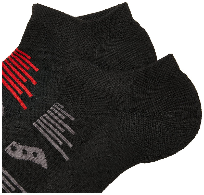 Saucony Men's Multi-pack Firework Ventilating Performance Comfort No-show Socks Shoe Size: 8-12 Grey/Black (6 Pairs) - BeesActive Australia