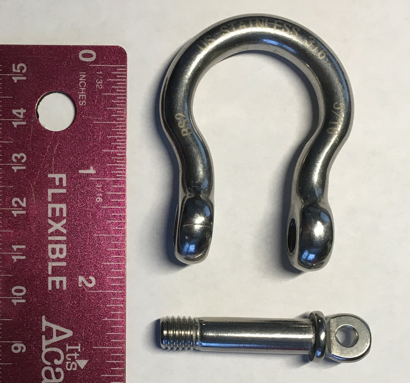 [AUSTRALIA] - 2 Pieces Stainless Steel 316 Forged Bow Shackle 5/16" (8mm) Marine Grade 