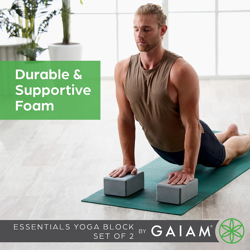 Gaiam Essentials Yoga Block (Set Of 2) – Supportive, Soft Non-Slip Foam Surface For Yoga, Pilates, Meditation Deep Purple - BeesActive Australia