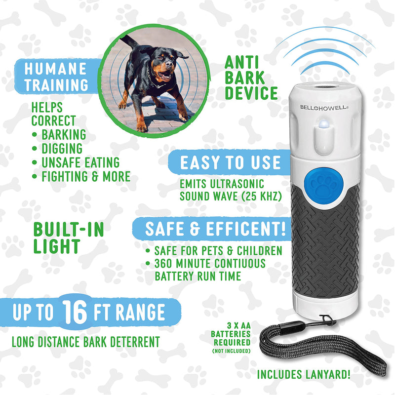 Ultrasonic Anti Bark Dog Training Equipment and Barking Control Device, Electronic Clicker Trainer for Walking, Jogging, and Aggressive Behavior, Handheld and Portable - BeesActive Australia
