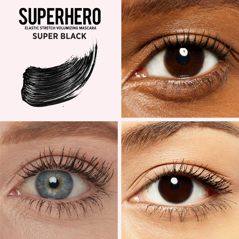 IT Cosmetics Superhero Mascara, Super Black - Elastic Stretch Volumizing & Lengthening Mascara - Lifts, Separates & Conditions Lashes - With Collagen, Biotin & Peptides - 0.3 fl oz 0.3 Fl Oz (Pack of 1) - BeesActive Australia