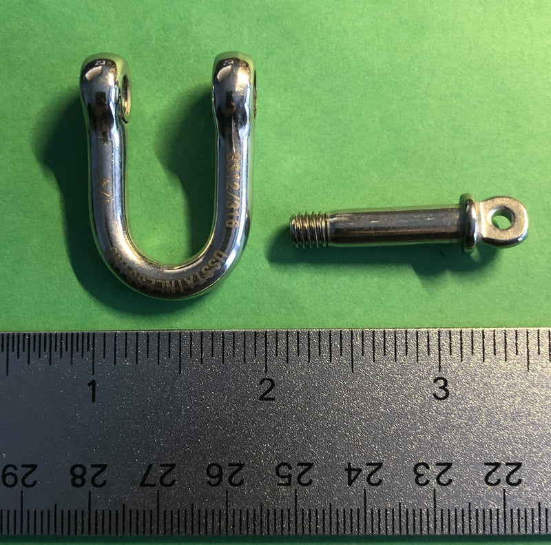 4 Pieces Stainless Steel 316 Forged D Shackle Marine Grade 1/4" (6mm) Dee - BeesActive Australia