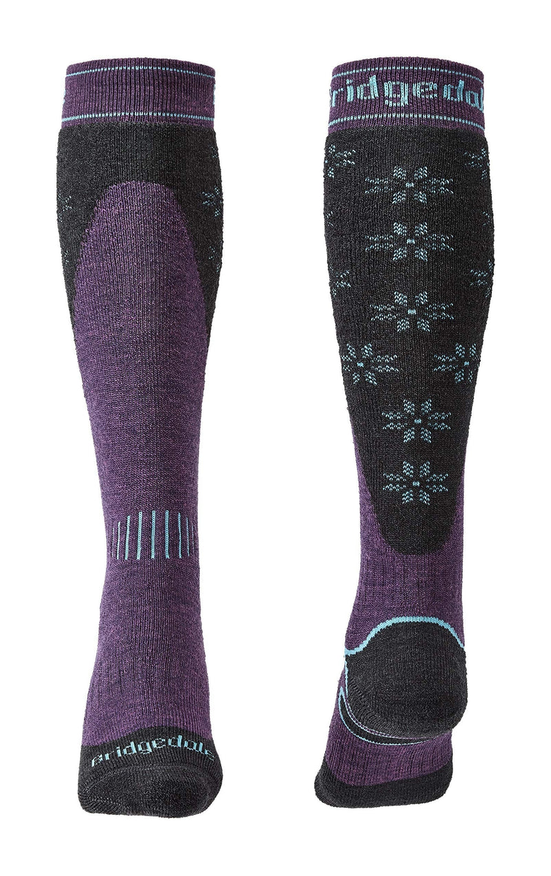 Bridgedale womens Midweight Plus Ski - Merino Endurance Socks Dark Purple Large - BeesActive Australia