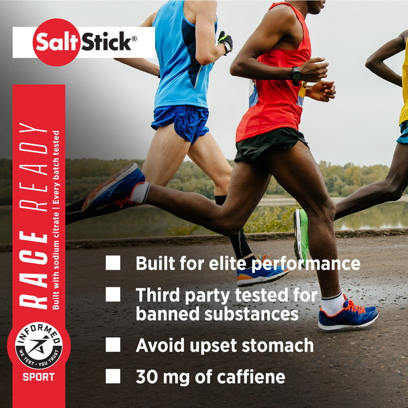 SaltStick Electrolytes with Caffeine - Salt Pills and Electrolytes for Running, Hydration, Leg Cramps Relief, Sports Recovery, Hiking Essentials - Salt, Magnesium, Potassium, Vitamin D3 - 100 Count - BeesActive Australia