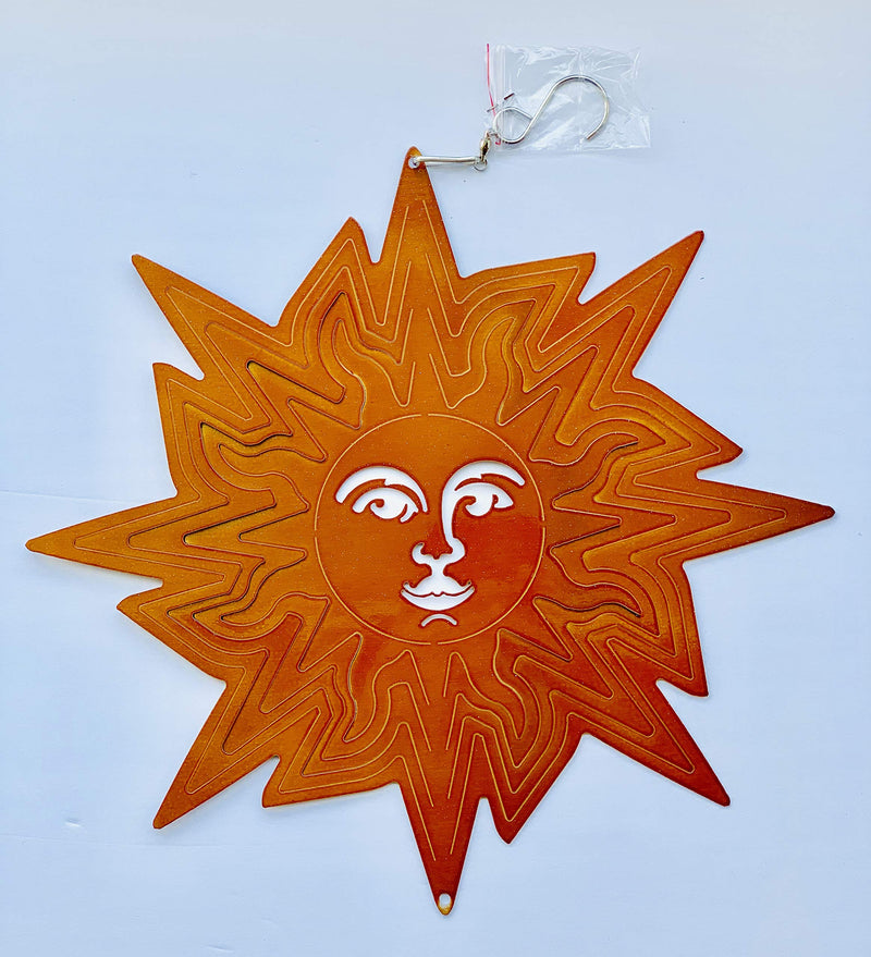 Dundee Deco W1207 Wind Spinner in Gift Box - 3D Hanging Indoor Outdoor Yard Garden Decoration - Mandala - Pointed Sun - Copper - 12 inch - Unique Gift Idea for Men Women, Souvenir, Present - BeesActive Australia