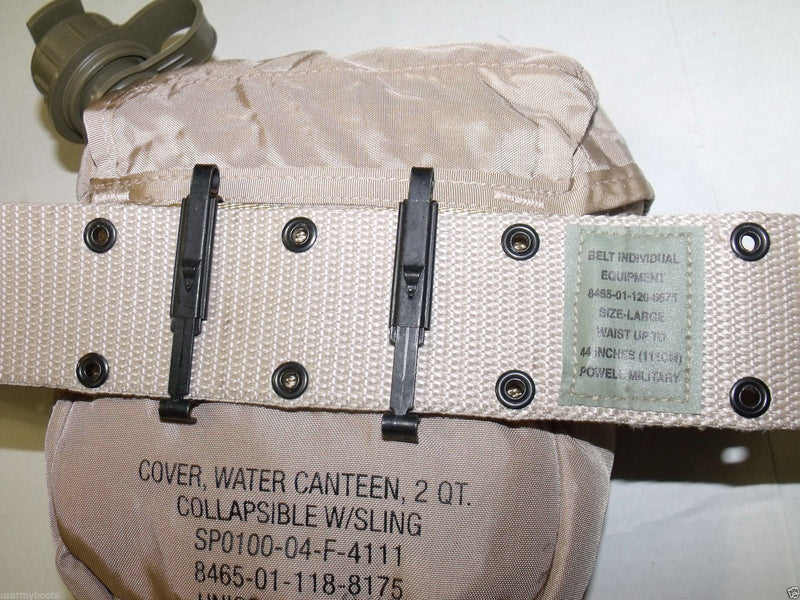 New 2 QT Collapsible Water Canteen + Desert Tan Cover Pouch with Sling US Army Military by US Goverment GI USGI - BeesActive Australia