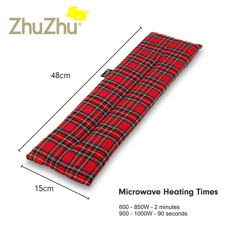 Zhu-Zhu Lavender Body Wrap - Microwavable Wheat Bag - Red Tartan Microwave Heat Pack - Natural Pain Relief Heat Therapy Pad - BeesActive Australia