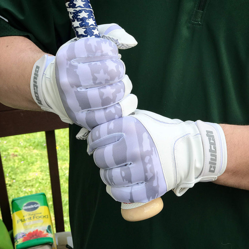 Clutch Sports Apparel Baseball and Softball Batting Gloves Whiteout American Flag Small - BeesActive Australia