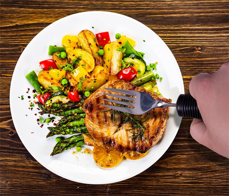 Aidapt Bendable Angled Fork, Soft Grip Eating Aid That can be Bent to Any Angle to Reduce Wrist Stress from Twisting, Handy aid for Those with Arthritis, Limited Grip, Limited Arm Movement or Tremors - BeesActive Australia