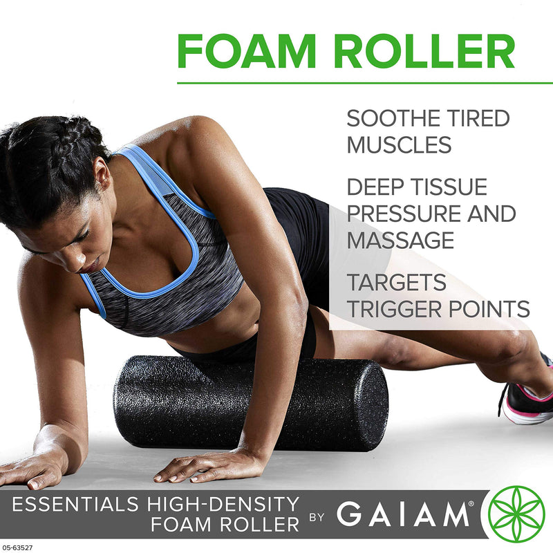 Gaiam Essentials Foam Roller, High Density Firm Deep Tissue Muscle Massager for Back Pain & Sore Muscles 18 inch | Purple - BeesActive Australia