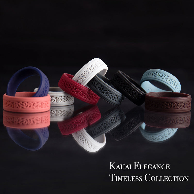 KAUAI Mens Silicone Ring. Timeless, Sleek, Classy. Solid Band for Men. Leading Brand for Comfort in Men’s Wedding Bands. Active Workout Silicon Rubber Rings. For The Guy Who Wants More. Powerful Black Knight 9 -9.5 - BeesActive Australia