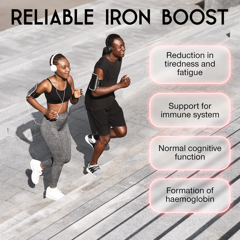 Gentle Iron Tablets 17mg - High Strength Iron Supplements for Women & Men with Vitamin C - Ferrous Iron Bisglycinate for High Absorption - 60 Vegan Tablets - Energy Tablets for Tiredness and Fatigue - BeesActive Australia