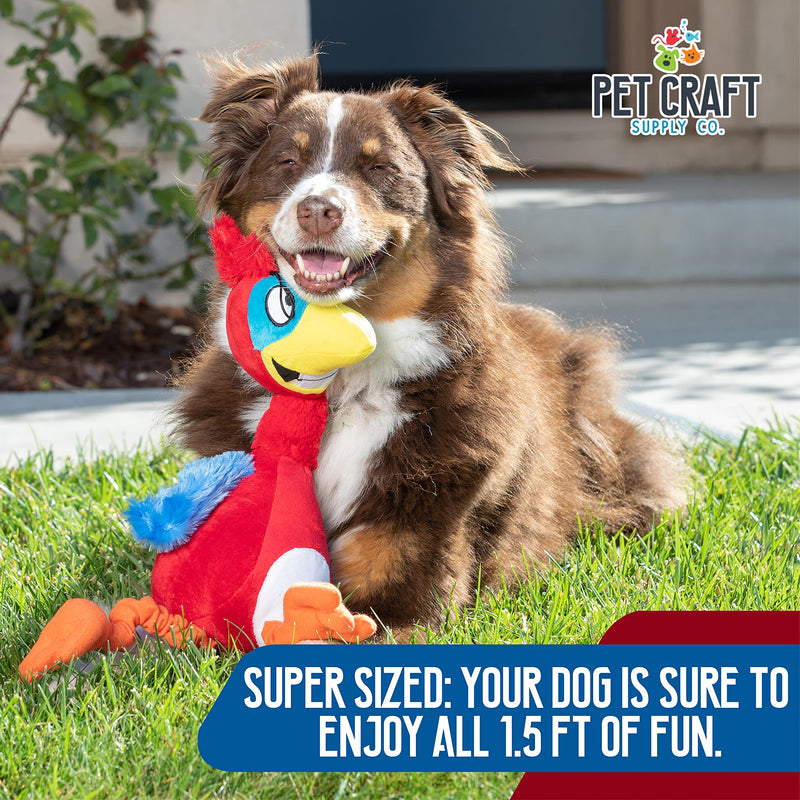 Pet Craft Supply Jiggle Giggle Dog Toys Funny Cute Giggling Sound Wiggly Shaking Tug Fetch Soft Chew Cuddle Plush Interactive Big Dog Toy for Medium to Large Breeds Multipack Boredom Relief Two Pack - Parrot & Puffin - BeesActive Australia