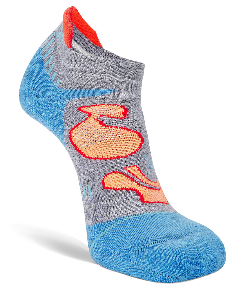 Balega Women's Enduro V-Tech No Show Socks (1 Pair) Midgrey/Blue Small - BeesActive Australia