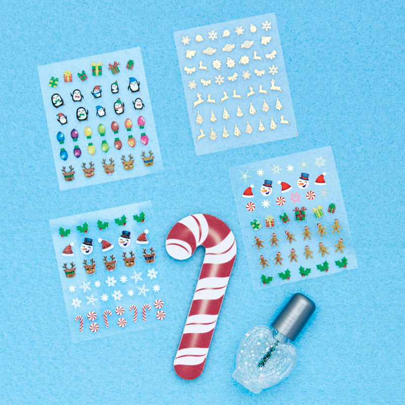 Creativity for Kids Holiday Nail Art Mini Kit – 163 Festive Christmas and Holiday Nail Art Stickers – Glitter Nail Polish - BeesActive Australia