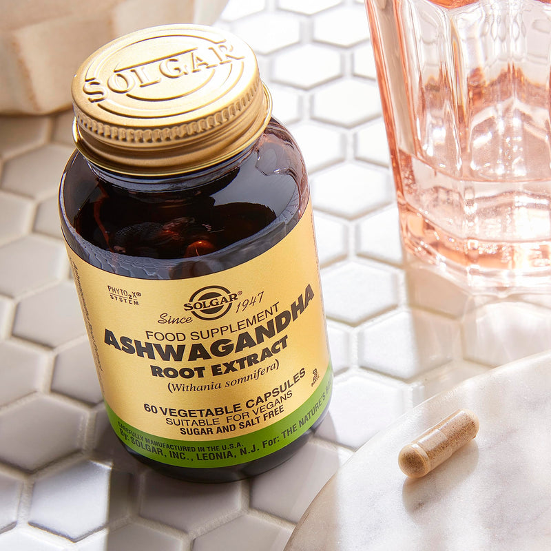 Solgar Ashwagandha Root Extract - Classified as an Adaptogen, Herbal Supplements - Ayurvedic Medicine - Vegan - 60 Vegetable Capsules - BeesActive Australia