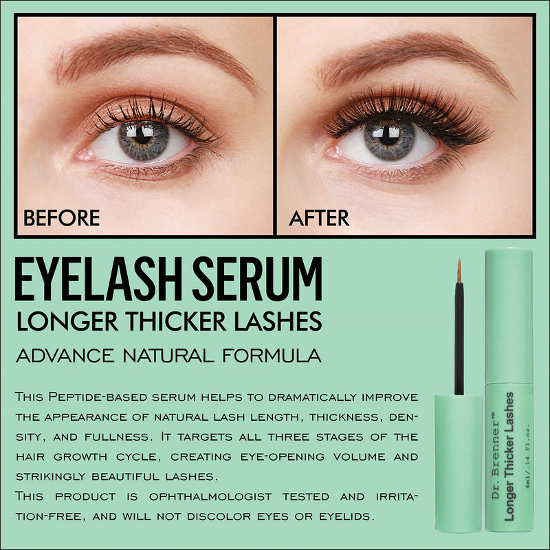 Dr. Brenner Eyelash Growth Serum Enhancer for Longer Thicker Eyelashes and Brows Made in U.S.A. (4 ml.) - BeesActive Australia