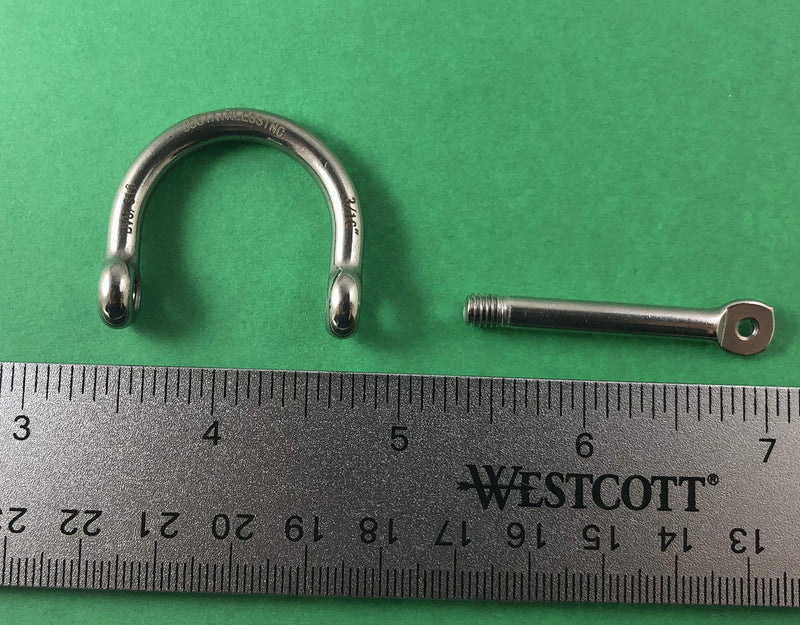 [AUSTRALIA] - Stainless Steel 316 Wide D Shackle 3/16" (5mm) Marine Grade 