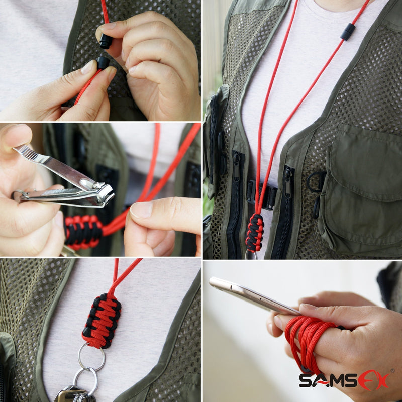 SAMSFX Quick Knot Tool and Fly Fishing Tippet Spool Holder Necklace Lanyard Combo Breakaway Lanyard & Black Knot Tool - BeesActive Australia