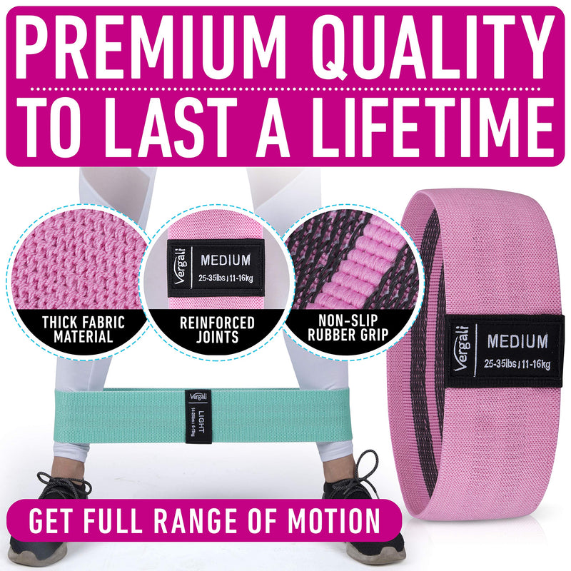 Resistance Bands for Working Out with Exercise Guide. Fabric Booty Bands for Women Men. Workout Bands Leg Bands for Working Out. Hip Resistance Loops for Squat Butt Glute Set Fitness Home Elastic Band - BeesActive Australia