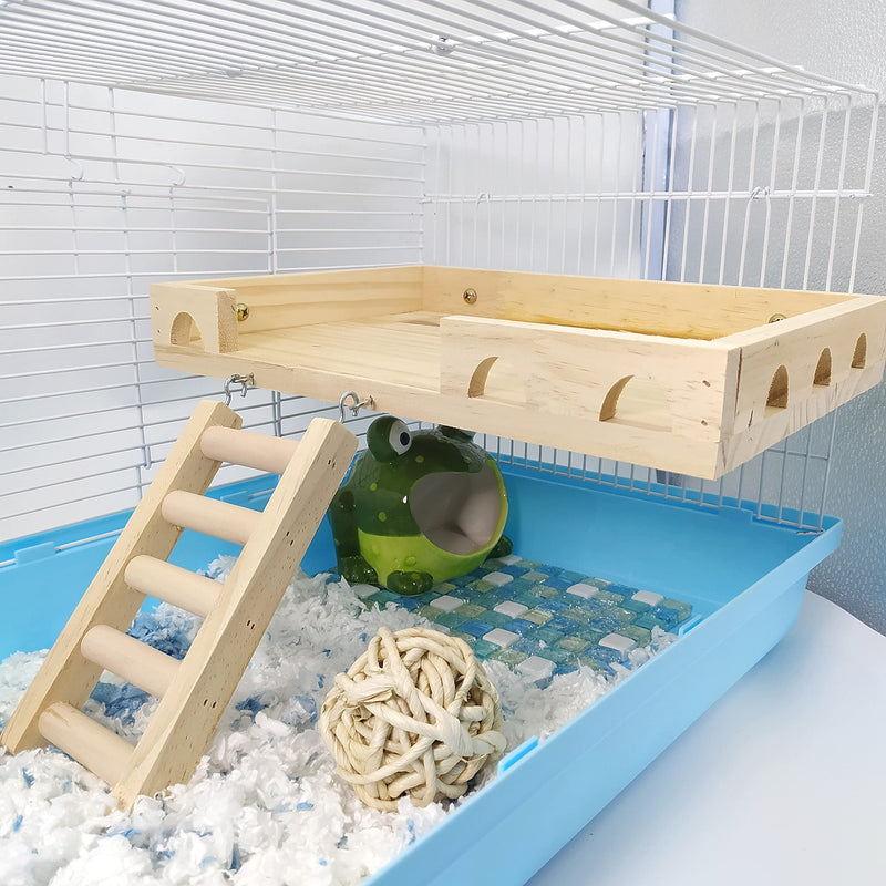 RABBITP Wood Bird Perch-Toys and Accessories for Parrot, Parakeet, Syrian Hamster, Ferret, Chinchilla, Guinea Pig-Hamster Play Stand Platform with Ladder… L - BeesActive Australia