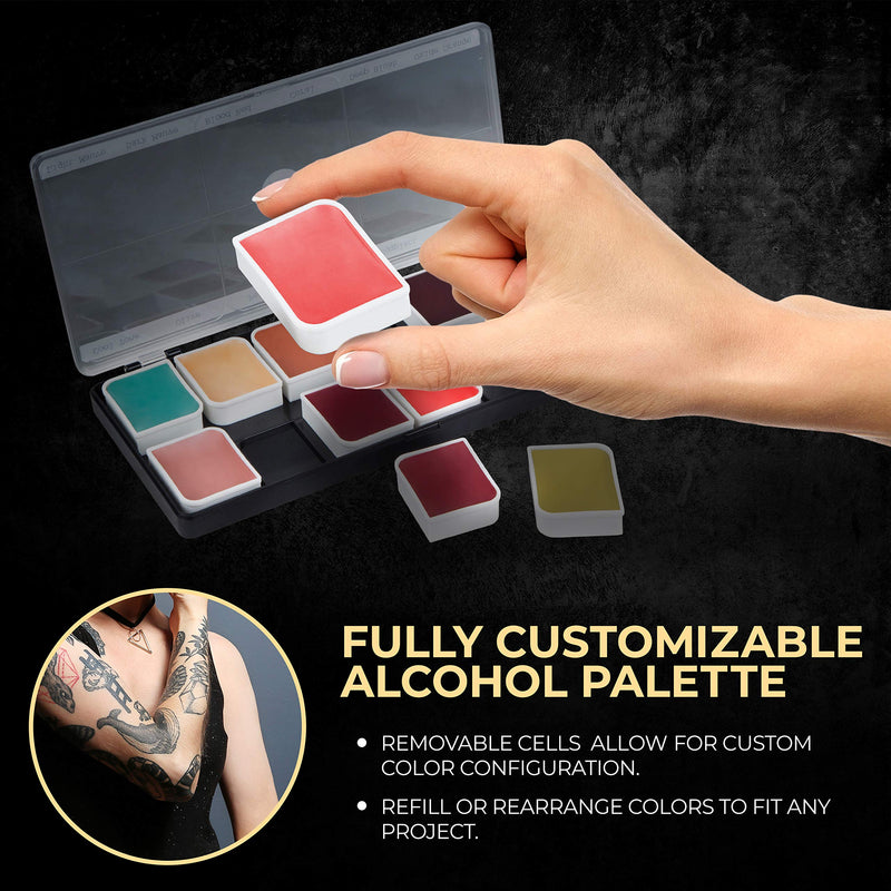 Narrative Cosmetics 12 Color Complexion Alcohol Activated Makeup Palette for Special Effects - Waterproof Skin Tone SFX Makeup for Professional Makeup Artists 12 Count (Pack of 1) - BeesActive Australia
