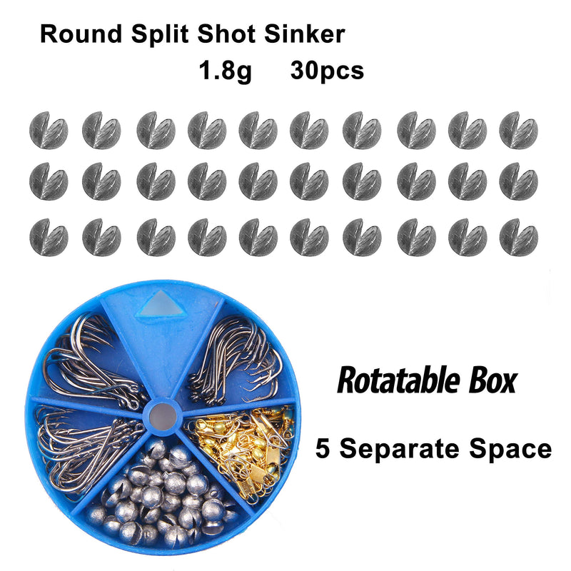 [AUSTRALIA] - Hook Snap Swivel Sinker Assortment 110Pcs Fishing Tool Assortment Terminal Tackle Baitholder Hooks Octopus Hook Circle Hooks Sinker 