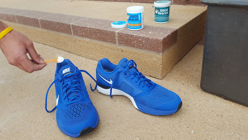 Shoe and foot powder 100g - Foot odour remover and eliminator - Developed by a registered podiatrist Shoe Rescue is a completely natural deodorant remedy to eliminate smelly shoes and feet - Contains beautiful essential oils Tea Tree Lavender and Peppe... - BeesActive Australia