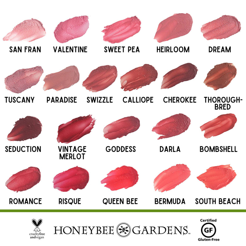 Honeybee Gardens Truly Natural Lipstick, Valentine | Vegan, Cruelty Free, Gluten Free - BeesActive Australia