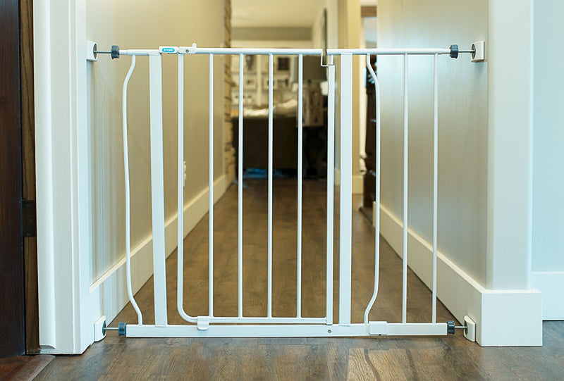 Wall Nanny - Baby Gate Wall Protector (Made in USA) Protect Walls & Doorways from Pet & Dog Gates - No Safety Hazard on Bottom Spindles - for Child Pressure Mounted Stair Safety Gate Wall Cup - 4-Pack White - BeesActive Australia