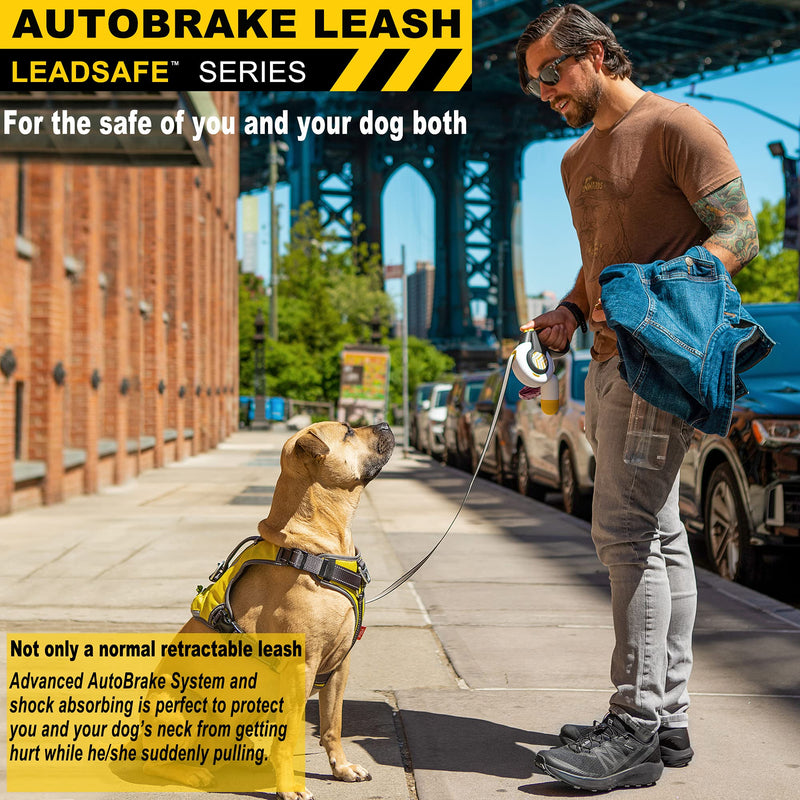 Fida Autobrake Retractable Dog Leash, Advanced Patent Design for Dog Pulling, 16 ft Heavy Duty Pet Walking Leash for Small/Medium/Large/X-Large Breeds, Tangle Free, Grip Medium, 16ft - BeesActive Australia