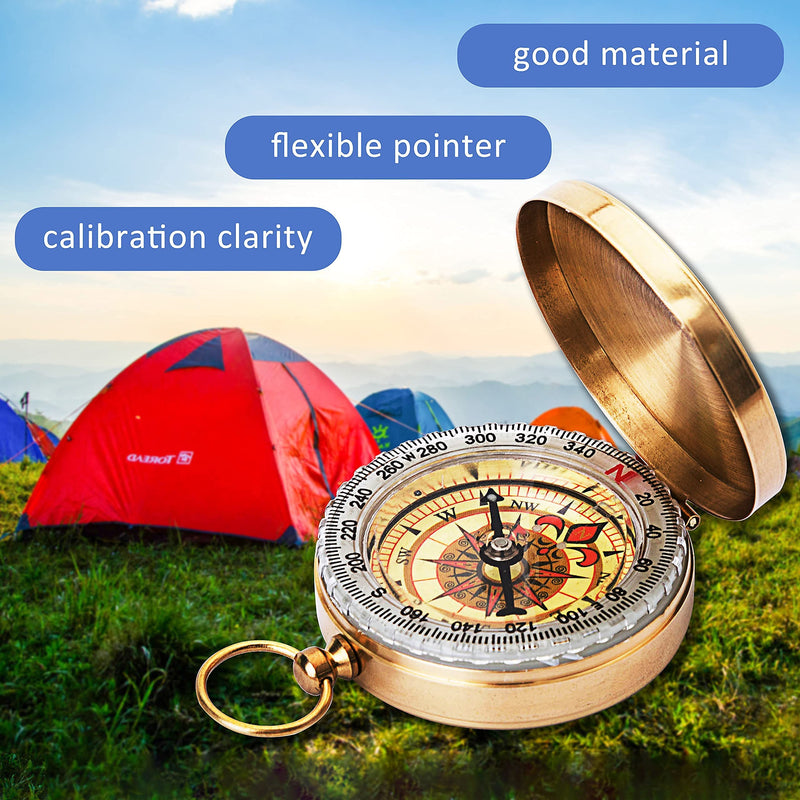 Bahfir Camping Survival Compass Metal Pocket Compass Kids Compass for Hiking Camping Hunting Outdoor Military Navigation Tool 1 Pack - BeesActive Australia