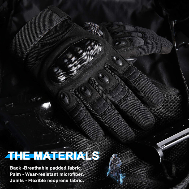 WTACTFUL Touch Screen Motorcycle Full Finger Gloves for Cycling Motorbike ATV Hunting Hiking Riding Climbing Operating Work Sports Gloves Full Finger Black Small - BeesActive Australia