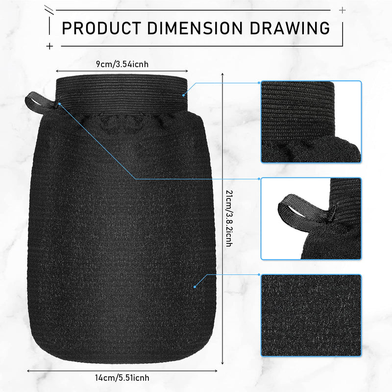 2 Pieces Exfoliating Mitt Deep Body Bath Mitt Body Scrubbing Glove Hammam Scrubbing Glove Dead Skin Removal for Man Women Bath Shower Spa Brush - BeesActive Australia