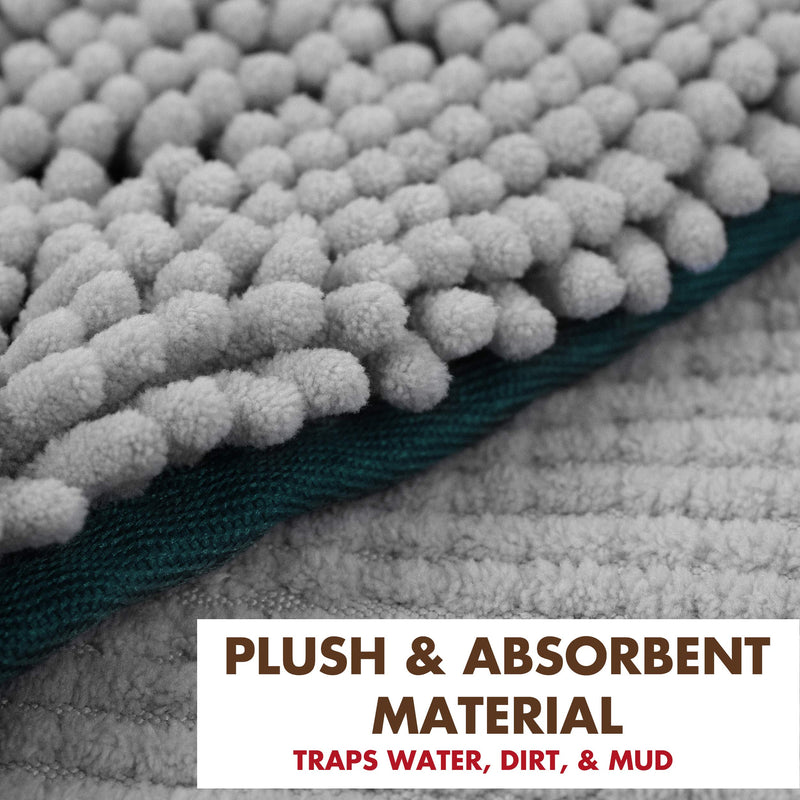 My Doggy Place Dog Towel - Super Absorbent Microfiber Towel with Hand Pockets - Dog Bathing Supplies - Quick Dry Shammy Towel - Washer and Dryer Safe Light Gray - BeesActive Australia
