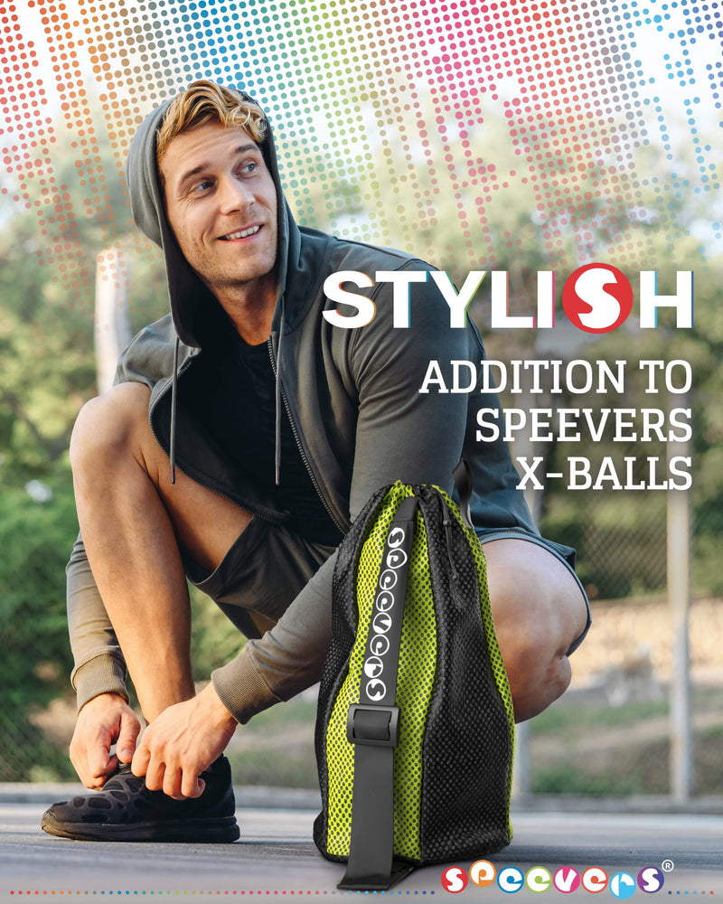New Mesh Bag For Swimming Gear - 7 Colorful Swimming Bags For Swimmers - Unisex Swim Mesh Bag for Men Women - 35L Mesh Drawstring Backpack with Handle (Xbag Light - Black / Yellow) Xbag Light Black - Yellow - BeesActive Australia