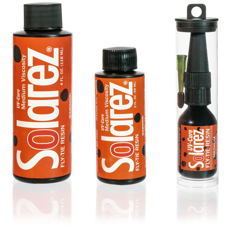 SOLAREZ Fly Tie UV Cure Resin - Medium Formula (3 Sizes) Fly Tying, Fly Fishing, Build Durable Fly Heads and Bodies, w/Clear, Fast UV Cure ~ Made in The USA! 0.5 - BeesActive Australia