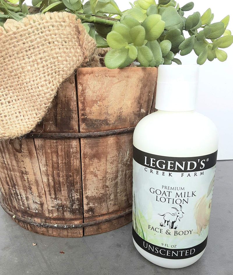 Legend's Creek Farm Lotion, Premium Goat Milk Lotion, No Harsh Chemicals, Deeply Moisturizing, Handmade in USA (Unscented L.) Unscented  - BeesActive Australia