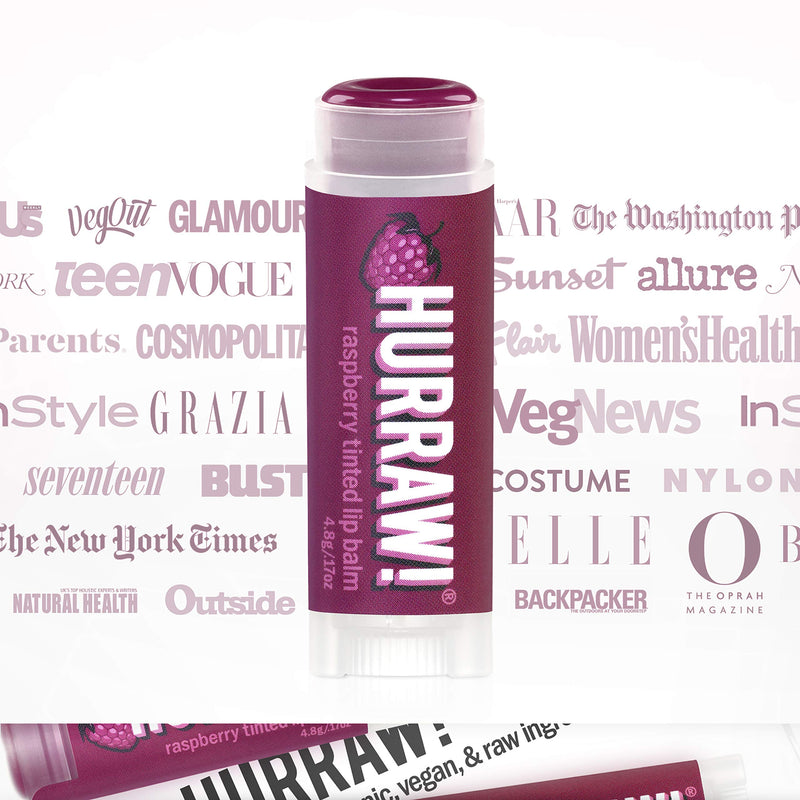 Hurraw! Raspberry Tinted Lip Balm, 3 Pack: Organic, Certified Vegan, Cruelty and Gluten Free. Non-GMO, 100% Natural Ingredients. Bee, Shea, Soy and Palm Free. Made in USA - BeesActive Australia