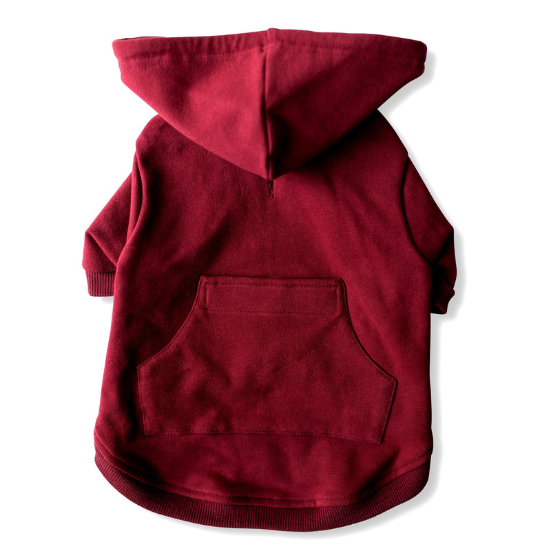 Adventure Zip Up Maroon Red Dog Hoodie with Hook & Loop Pockets and Adjustable Drawstring Hood - Available in Extra Small to Extra Large. Comfortable & Versatile Dog Hoodies by Ellie XXL - BeesActive Australia
