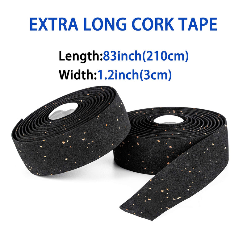 Bike Handlebar Tapes, Cork Bike Handlebar Tape, Bicycle Bar Tape, Cycling Handle Wraps, Road Bike Handlebar Tape (Black/Wood Color) - BeesActive Australia