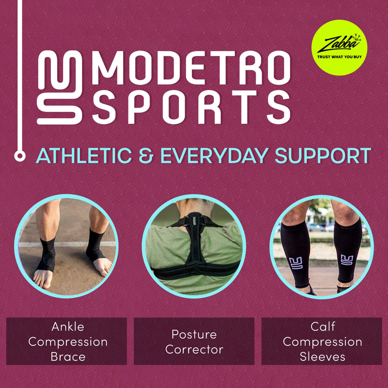 Modetro Socks - 1 ﻿Pair(s) of Ankle Compression Socks for Ankle Support & Foot Discomfort Relief, Dotted Black - Small/ Medium S/M ( 1 Pair ) - BeesActive Australia