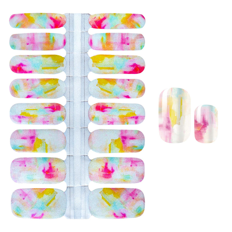 WOKOTO 5 Sheets Glitter Adhesive Nail Art Polish Stickers Tips With 1Pc Nail File Star Full Wraps Nail Decals Strips Set Manicure Accessories KIT3 - BeesActive Australia