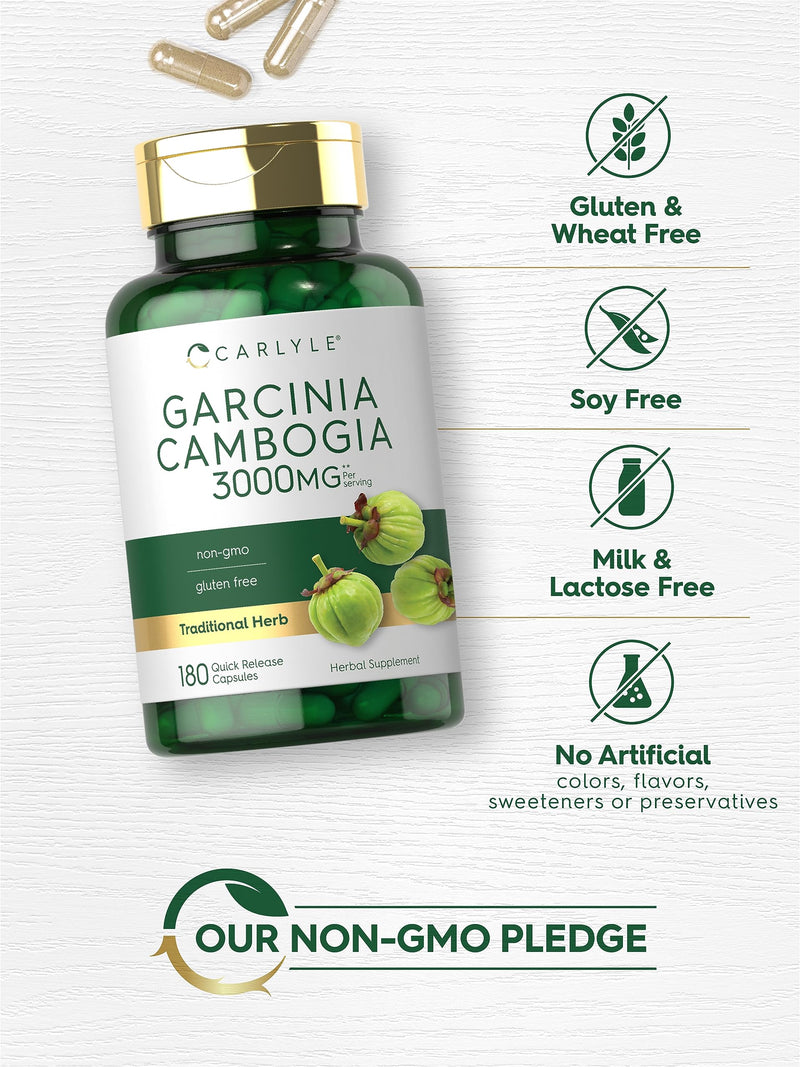 Carlyle Garcinia Cambogia 3000mg | 180 Capsules | Non-GMO, Gluten Free Supplement Extract - BeesActive Australia