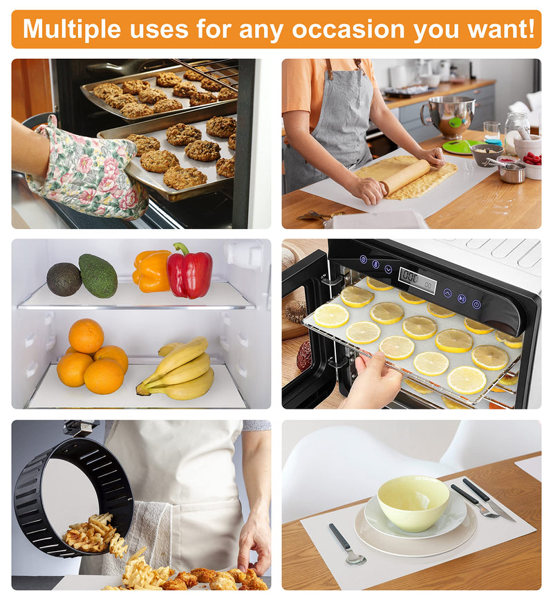 MMmat Silicone Baking Mat Roll - Best German Silicone - Non-slip Silicone Pastry Mat, Non-Stick Reusable Air Fryer Linner, Counter Mat, Oven Liner, Freeze Dryer Mat - 12IN x 8FT White - BeesActive Australia