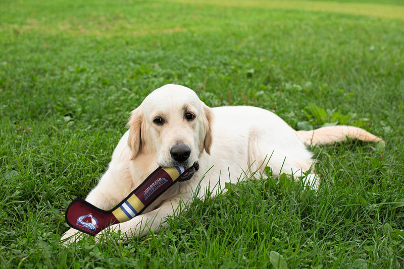 BEST DOG PET TOY & SUPER REWARD for the FURRY FOUR-LEGGED NHL HOCKEY FAN! Select from A NHL Hockey Stick Pet TOY, NHL Rubber Puck Toy Hockey Stick Toy Colorado Avalanche - BeesActive Australia
