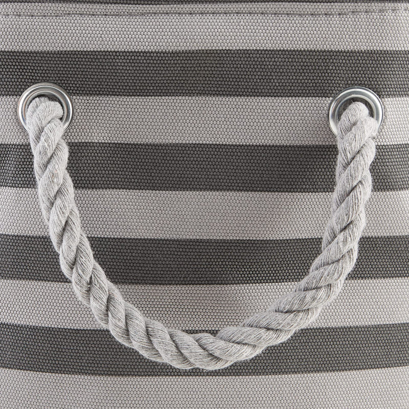 Bone Dry Pet Storage Collection Striped Paw Patch Bin, Small Round, Gray - BeesActive Australia